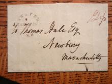 POSTAL HISTORY - HANOVER NEW HAMPSHIRE 1832 STAMPLESS COVER