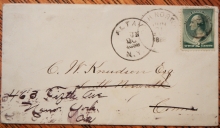 ALTON AND WATKINS NEW YORK, PLUS SOUTH NORWALK CONNECTICUT DEAD POST OFFICE POSTMARKS ON ONE 1888 COVER - POSTAL-HISTORY