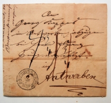kriegsheim-germany-1850-stampless-folded-letter-to-antwerp-belgium