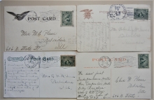 lot-of-4-postcards-franked-with-jamestown-commemorative-stamps-scott-328