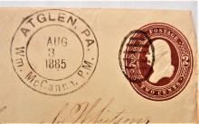 atglen-pennsylvania-1885-postal-history-cover-with-double-circle-postmark-including-postmaster's-name-and-fancy-cancel