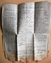 philadelphia-pennsylvania-1851-stampless-folded-letter-postal-history-to-alexandria-virginia