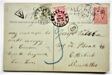 paris-france-1904-postcard-to-brussels-belgium-with-france-scott-138-and-belgium-scott-j5-and-j8-stamps