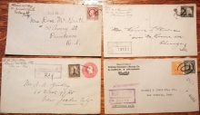 U.S REGISTERED LETTER COVERS (4) 1917, 1930, 1931, 1935 - POSTAL-HISTORY