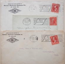 ST. LOUIS MISSOURI - 3 1903 WORLD'S FAIR CANCELATION COVERS - WORLDS-FAIR-POSTAL-HISTORY