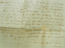 BOSTON MASSACHUSETTS 1844 STAMPLESS FOLDED LETTER TO WILMINGTON MASSACHUSETTS - POSTAL HISTORY