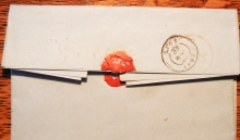 MARITIME POSTAL HISTORY - NEW YORK CITY 1849 STAMPLESS FOLDED LETTER TO LYON, FRANCE VIA STEAMER AMERICA.