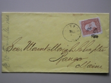 EASTPORT-MAINE-JOHN-FRENCH-PROVISION-CO-1866-POSTAL-HISTORY-COVER-TO-MOUNT-MARIAH-CHAPTER-MASONS-BANGOR-MAINE