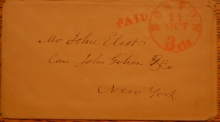 BOSTON MASSACHUSETTS 1854 STAMPLESS COVER WITH INTERESTING CONTENTS - POSTAL HISTORY