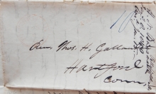 THOMAS H. GALLAUDET LETTER - INSANE WIFE