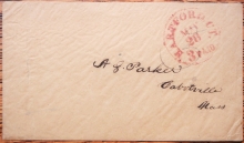 HARTFORD CONNECTICUT 1852-54 STAMPLESS COVER - POSTAL HISTORY