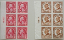 SCOTT 576 AND 577 IMPERF PLATE BLOCKS OF 6 - U.S.-POSTAGE-STAMPS