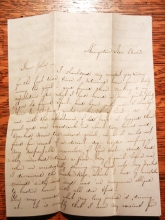 KINGSTON RHODE ISLAND 1852 COVER AND LETTER FROM AMOS WELLS TO JOHN VERNON, PROVIDENCE RI REGARDING HUNTING WITH MUSKETS - EPHEMERA CORRESPONDENCE