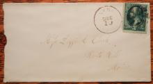 LYNN MASSACHUSETTS 1800S FANCY CANCEL COVER TO KENT'S HILL, MAINE - POSTAL HISTORY