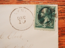 LYNN MASSACHUSETTS 1800S FANCY CANCEL COVER TO KENT'S HILL, MAINE - POSTAL HISTORY