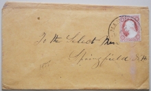 MANCHESTER NEW HAMPSHIRE 1850S COVER WITH SCOTT #11 AND 3 PAID POSTMARK - POSTAL-HISTORY