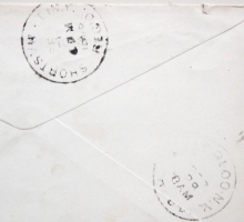 WATERLOO NEW YORK 1896 COVER TO SHORTSVILLE NY WITH "MISSENT" MARK - POSTAL-HISTORY
