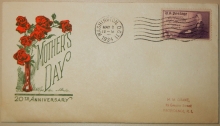 Mother's Day First Day Cover Scott's Catalog #737