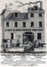 WASHINGTON DC 1847 STAMPLESS FOLDED LETTER TO FAMED COPPERSMITHS JOSEPH OAT & SON, PHILADELPHIA - POSTAL-HISTORY