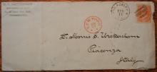 POSTAL HISTORY - PHILADELPHIA PENNSYLVANIA TO NEW YORK TO PIACENZA ITALY. U.S. SCOTT 163 ON 1876 COVER 