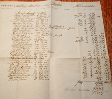 MARITIME EPHEMERA -- BRIG PAULINA MANIFEST FROM BOSTON TO PHILADELPHIA