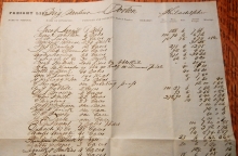 MARITIME EPHEMERA -- BRIG PAULINA MANIFEST FROM BOSTON TO PHILADELPHIA