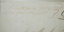 PISCATOQUOAGVILLE NEW HAMPSHIRE 1838 MANUSCRIPT STAMPLESS FOLDED LETTER  - POSTAL HISTORY