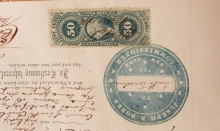 NEW YORK -- EPHEMERA -- 1866 POWER OF ATTORNEY WITH REVENUE STAMP
