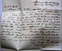  quincy.illinois.1845.postal.history.stampless.folded.letter.to.st.louis.missouri