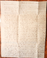 EPISCOPALIAN MINISTER ADDISON SEARLE 1820 STAMPLESS FOLDED LETTER