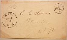 TROY NEW HAMPSHIRE STAMPLESS COVER - POSTAL HISTORY