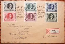 AUSTRIA/GERMANY VIENNA COVER WITH SCOTT B231-236 GERMAN STAMPS.