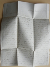 WOLFEBORO NEW HAMPSHIRE 1853 STAMPLESS COVER AND LETTER FROM JOHN BREWSTER, FOUNDER OF BREWSTER ACADEMY, TO WILLIAM WALKER IN MOULTONBORO NEW HAMPSHIRE 