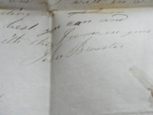 WOLFEBORO NEW HAMPSHIRE 1853 STAMPLESS COVER AND LETTER FROM JOHN BREWSTER, FOUNDER OF BREWSTER ACADEMY, TO WILLIAM WALKER IN MOULTONBORO NEW HAMPSHIRE 