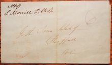 WOODSTOCK VERMONT MARCH 32 (!!!) 1854 STAMPLESS FOLDED LETTER RE: WOODSTOCK BANK STOCK - POSTAL HISTORY