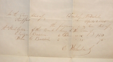 WOODSTOCK VERMONT MARCH 32 (!!!) 1854 STAMPLESS FOLDED LETTER RE: WOODSTOCK BANK STOCK - POSTAL HISTORY