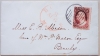 BOSTON MASSACHUSETTS 1850S COVER WITH BROWNISH CARMINE SCOTT #25 STAMP 