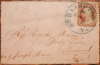 BURLINGTON VERMONT MAR 3 1869 COVER WITH SCOTT #25 BLUE SOCK ON THE NOSE POSTMARK - POSTAL-HISTORY