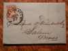 CINCINNATI OHIO 1852 STAMPED FOLDED LETTER TO SALEM MASSACHUSETTS. SCOTT 10A 