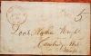 HANCOCK NEW HAMPSHIRE 1846 STAMPLESS FOLDED LETTER WITH RED POSTMARK AND PAID MARK TO CAMBRIDGEPORT MASSACHUSETTS - POSTAL HISTORY