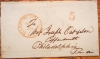 WASHINGTON DC 1847 STAMPLESS FOLDED LETTER TO FAMED COPPERSMITHS JOSEPH OAT & SON, PHILADELPHIA - POSTAL-HISTORY