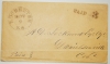 POSTAL HISTORY - ROCHESTER NEW HAMPSHIRE 1852 STAMPLESS COVER WITH NOTE