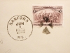 SANFORD MAINE 1893 COVER WITH WELL-CENTERED 2-CT COLUMBIAN SERIES STAMP - POSTAL-HISTORY