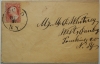 SCIO, NY, MID-1800S COVER. DESIRABLE TOWN MARK. SCOTT #25 STAMP - POSTAL-HISTORY