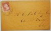 WEST WINSTED CONNECTICUT MID-1800S COVER.  SCOTT #26A. RARE DEAD POST OFFICE - POSTAL-HISTORY